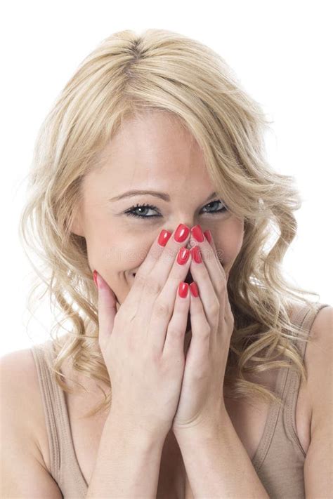 Young Woman Laughing And Embarrassed Stock Image Image Of Twenties