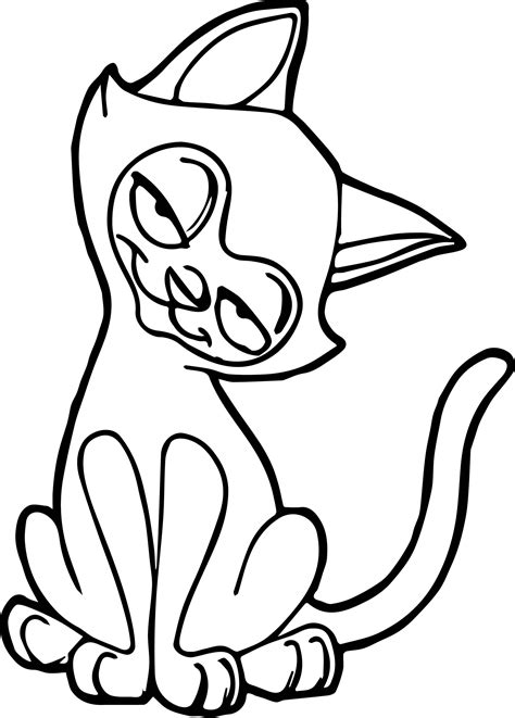 Male Cat Looking Coloring Page