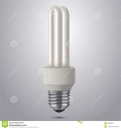 Llustration Of An Energy Saving Compact Fluorescent Lightbulb Stock