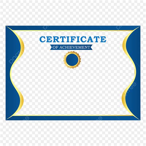 Elegante Certificado De Diploma Azul Y Dorado Frontera Imagen Png Png