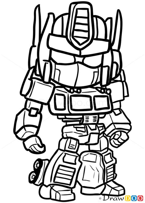 How To Draw Optimus Prime Chibi Transformers Drawing Transformers Coloring Pages Transformers