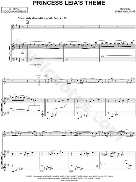 Princess Leias Theme Violin And Piano By Star Wars Sheet Music