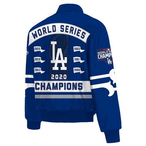 Los Angeles Dodgers Jh Design 2020 World Series Champions Full Snap
