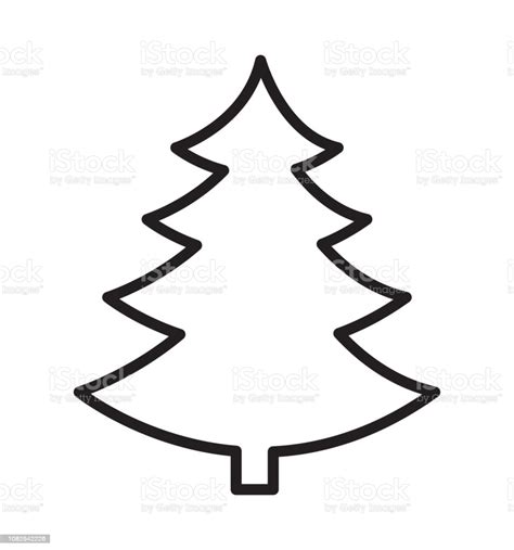 Free christmas tree vector download in ai, svg, eps and cdr. Outline Christmas Tree Vector Silhouette Icon Flat ...