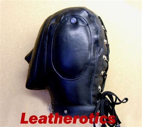 SUPPLE SOFT LEATHER AUDIO HOODS MASKS LEDER CUIR TIGHT MASKE