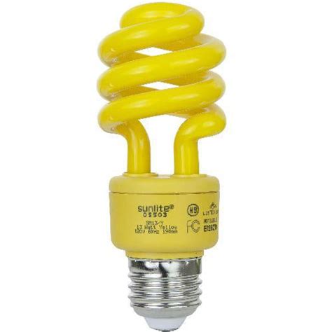 Sunlite Compact Fluorescent 13w Super Mini Twist Yellow Colored Cfl Bu