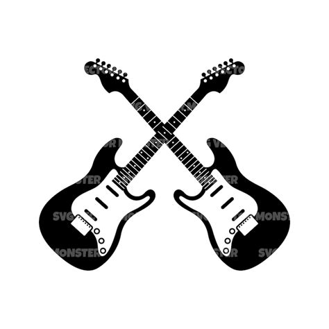 Crossed Electric Guitars Svg Vector Cut File Per Cricut Etsy Italia