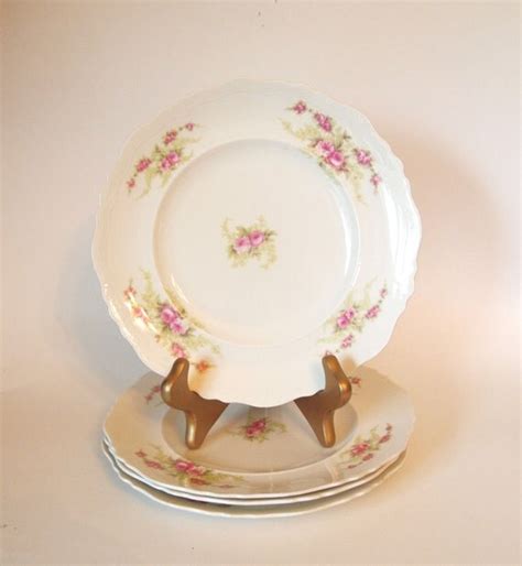 Johnson Bros Antique Luncheon Plates With Pink Roses Set Of