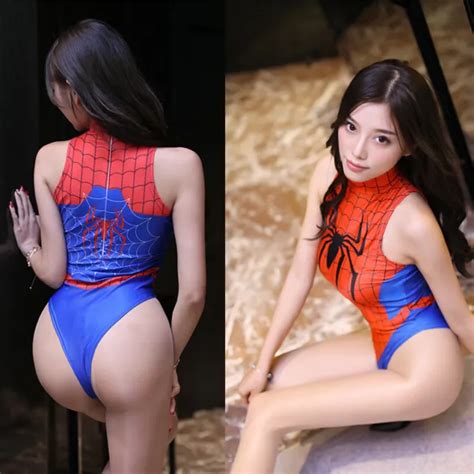 SEXY SPIDERMAN WOMEN S Costume Cosplay Bodysuit Spiderwoman Sexy Party Jumpsuit PicClick