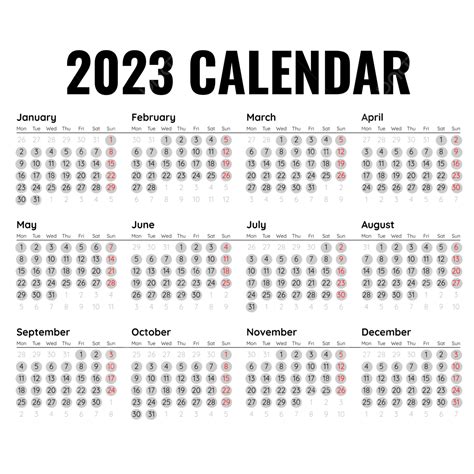 2023 Calendar Simple Design Minimalist Kalender Calendar 2023