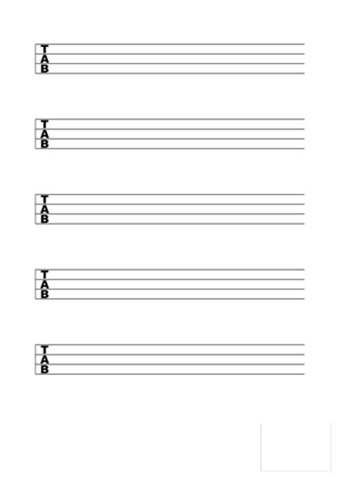 Bass Guitar Blank Tab Sheet Music Teaching Resources