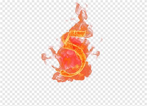 Light Fire Flame Numerical Digit 5burning Flame Font Orange