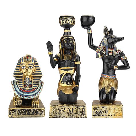 Resin Egyptian Figurine Candle Holder Anubis Vintage Statue Craft Home