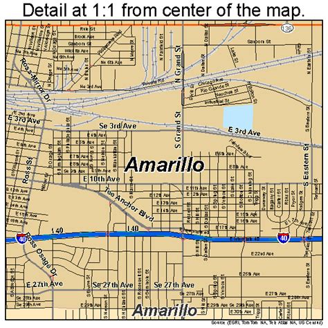Amarillo Texas Street Map 4803000