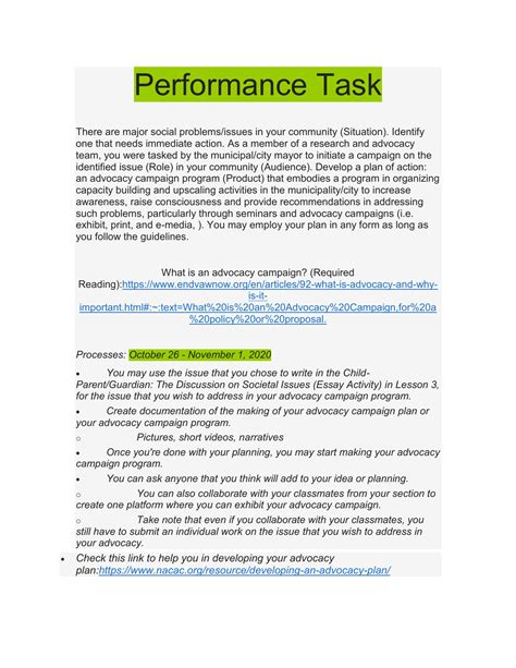 Performance Task