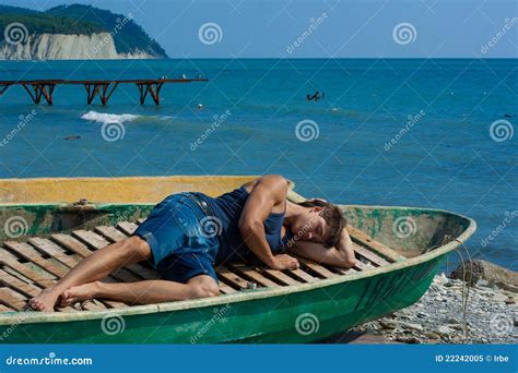 Boy On A Boat Stock Image Image Of Yellow Young Mountain 22242005