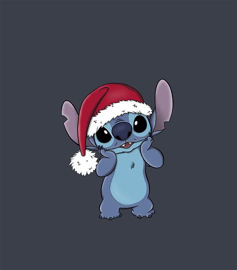 Disney Lilo Stitch Christmas Santa Hat Stitch 1 Digital Art By Eoghaa
