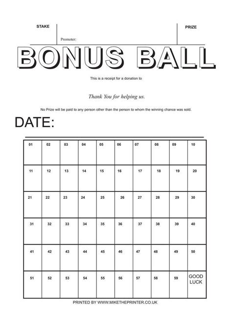 Lottery Ticket Template Free Printable