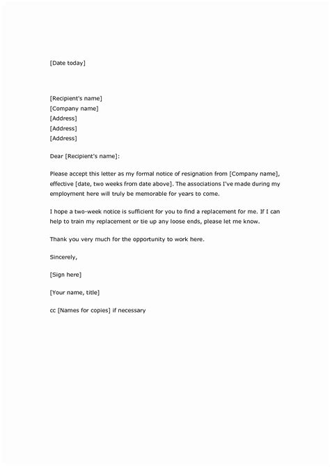 30 2 Weeks Notice Letter Format Example Document Template