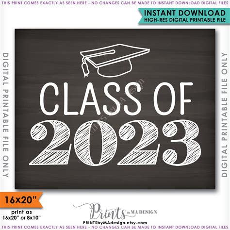 Class Of 2023 Sign Grad Party High School 2023 Grad College Graduation