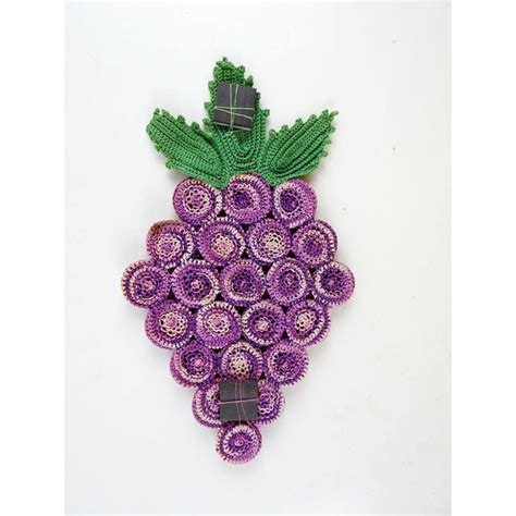 Vintage Crochet Grape Bottle Cap Trivet Chairish