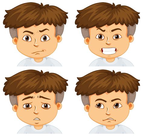 Boy With Different Emotions 433701 Vector Art At Vecteezy