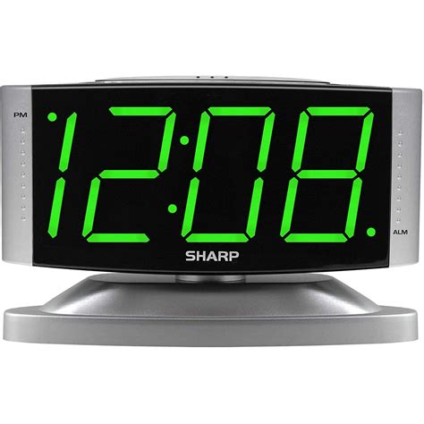 Sharp Home Led Digital Alarm Clock Swivel Base Outlet Powered