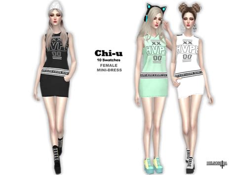 Chi U Mini Dress By Helsoseira At Tsr Sims 4 Updates