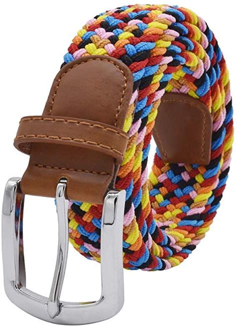 Stretch Belt Vonsely Elastic Belts Braided Fabric Belt Colorful Woven