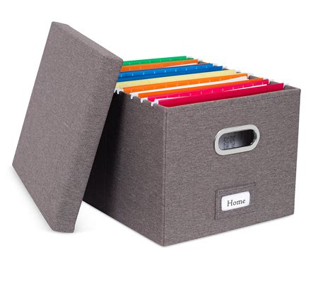 Buy Internet S Best Collapsible File Box Storage Organizer With Lid Decorative Linen Filing