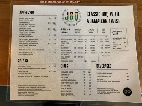 Between central ave and walnut ave. Online Menu of JBQ Jamaican at Whole Foods Restaurant ...