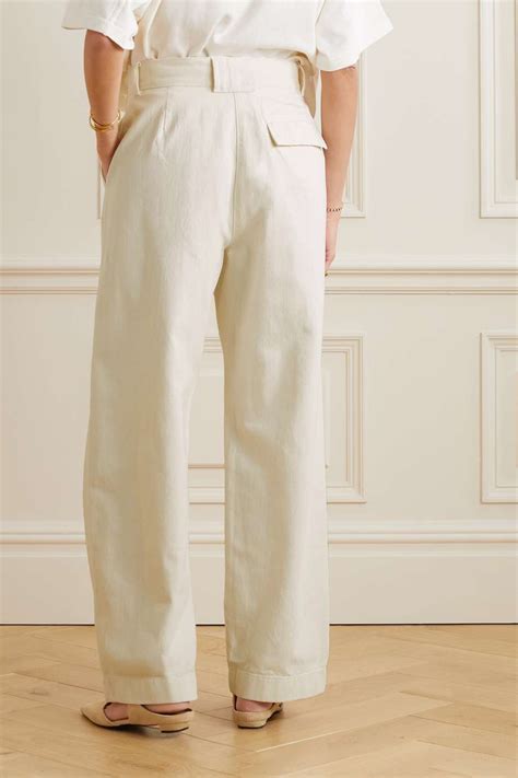 Ninety Percent Apollo Pleated Organic Cotton And Linen Blend Wide Leg