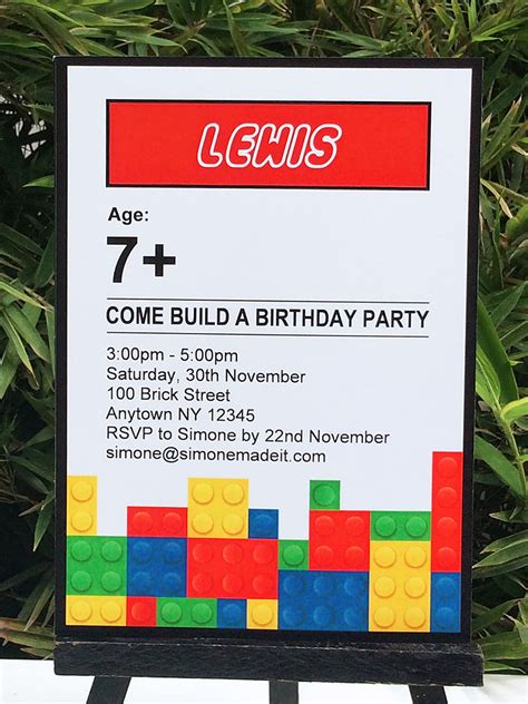Lego Birthday Party Printables Lego Invitations