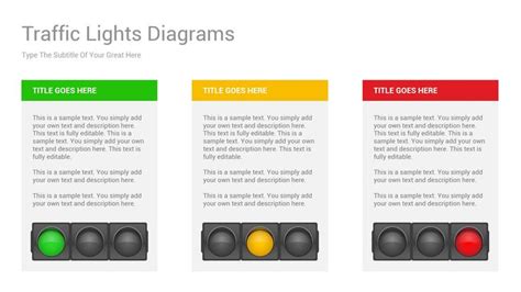 Three Traffic Lights Diagram For Powerpoint