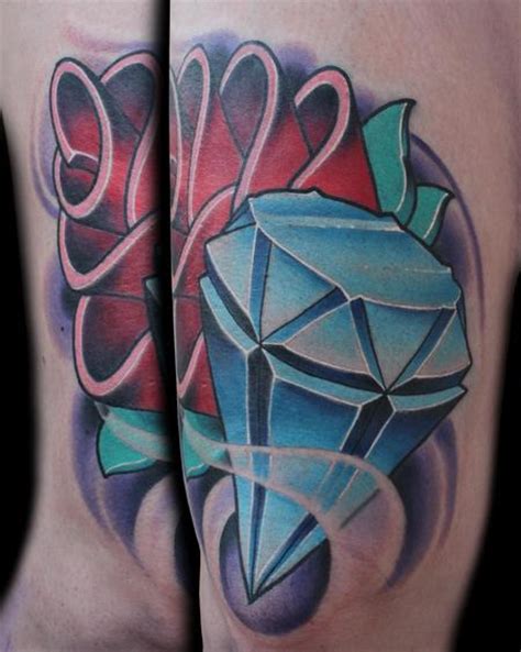 Rose And Diamond By Jeremy Miller Tattoos