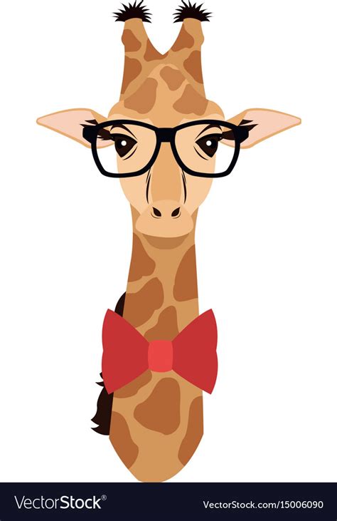 Giraffe Hipster Animal Wearing Glasses Fashion Vector Image