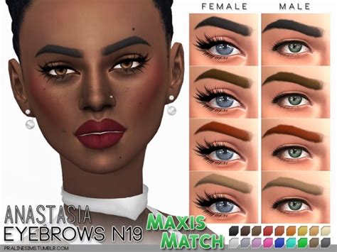 The Sims Resource Maxis Match Eyebrow Pack N02 By Pralinesims Sims 4