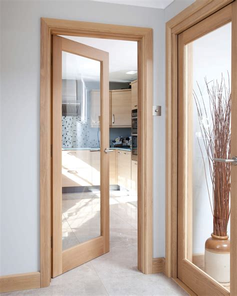 Worcester Light Internal Oak Door With Clear Glass