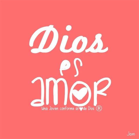 The Words Dios De Amor Are Written In White Ink On A Pink Background