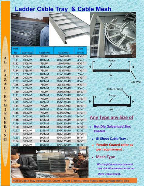 Galvanized Cable Tray Sizes Cable