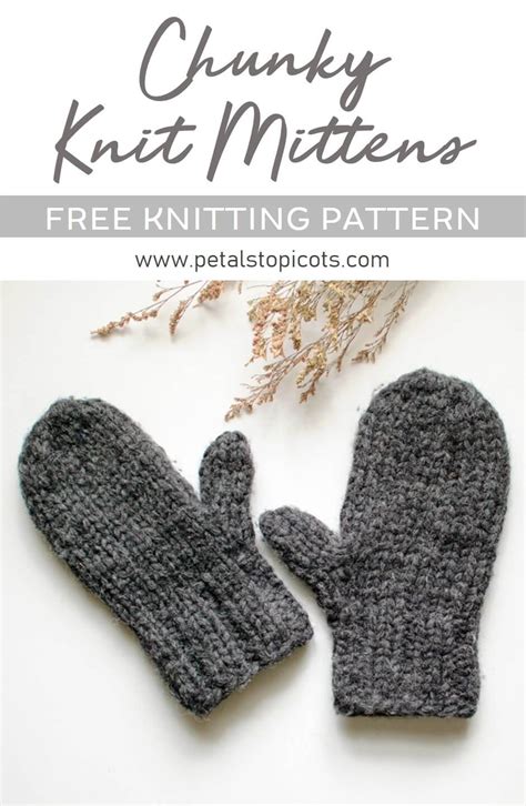 Chunky Knit Mittens Pattern Great For Beginners In 2020 Knitted