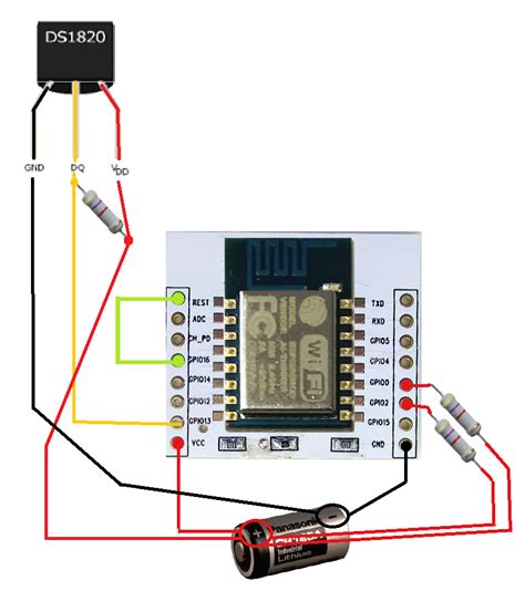 Connecting An Esp8266 12 To A Ds1820 Thermometer And Do A Post
