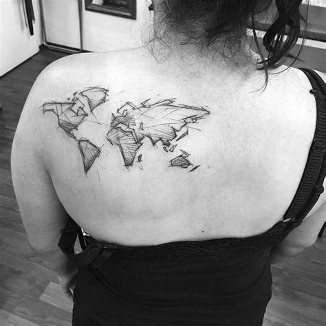 35 best world map tattoo ideas for travel lovers page 2 of 3 tattoobloq sketch style