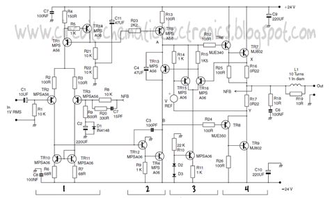 Has an internal booster circuit elements that allow to develop at 4 ohm load. Power Amplifier Class-A circuit - Electronic Circuit