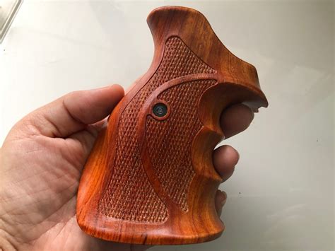 New Padauk Wood Grip For S W K L Frame Round Butt Thumb Etsy