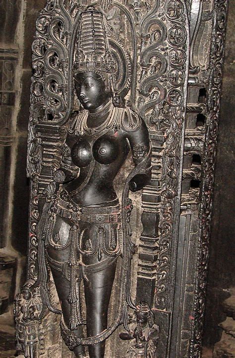 Hoysala Sculpture Of An Auspicious Woman Chennakesava Vishnu Temple Belur Karnataka India