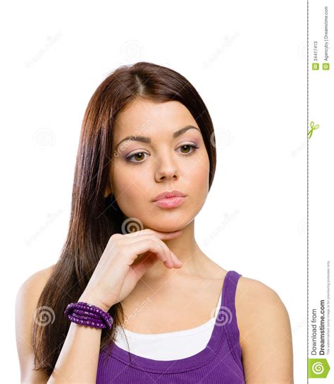 Portrait Of Pensive Girl Stock Image Image Of Female 34417413