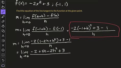Equation Of Tangent Line Video Youtube