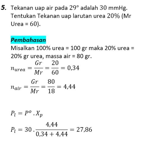 Kumpulan Soal Dan Pembahasan Sifat Koligatif Larutan Pdf Beinyu