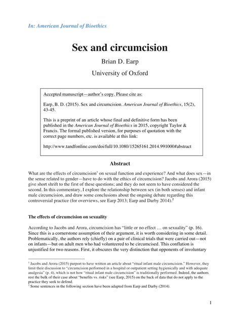 Pdf Sex And Circumcision